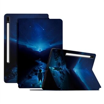 För Samsung Galaxy Tab S7 FE / Tab S7 Plus / Tab S8+ Fodralmönster utskrift PU Läder Flip Cover med Stand