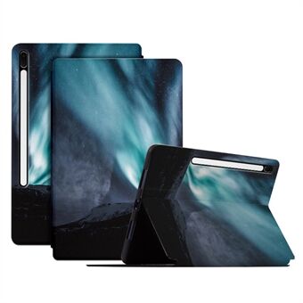 För Samsung Galaxy Tab S7 FE / Tab S7 Plus / Tab S8+ Fodralmönster utskrift PU-läder Flip Cove med Stand