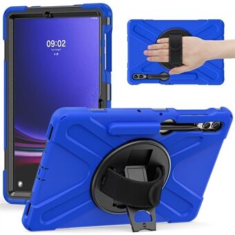 För Samsung Galaxy Tab S7+ / S8+ / S9+ / S7 FE Handledsremfodral för surfplatta, Anti-reps PC+Silikon Stödstativsskydd.