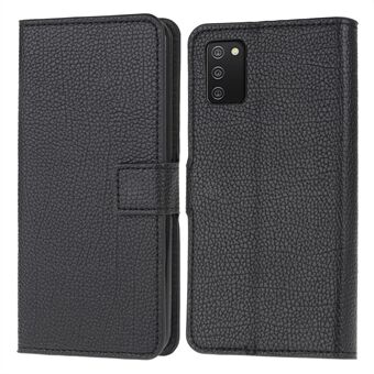 Litchi Skin Stand Design Läderfodral Fodral för Samsung Galaxy A03s (166,5 x 75,98 x 9,14 mm)