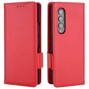 För Samsung Galaxy Z Fold3 5G Magnetlås Litchi Texture PU Läder Telefonfodral Stand Plånbok Folio Flip Cover