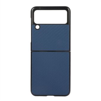 För Samsung Galaxy Z Flip3 5G Carbon Fiber Texture Design Läder Hybrid Slim Phone Cover Mobilfodral