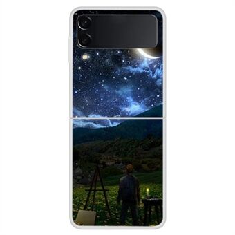 Mönsterutskrift Design Hård PC Drop Protective Phone Case för Galaxy Z Flip3 5G