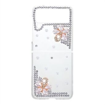 Flexibel hopfällbar design Rhinestone Decoration PC + TPU Hybrid Cover Shell för Samsung Galaxy Z Flip3 5G