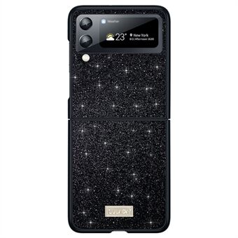 SULADA för Samsung Galaxy Z Flip3 5G glitter paljetter telefonfodral PU-läderbelagd PC + TPU Hybridfodral