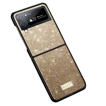 SULADA för Samsung Galaxy Z Flip3 5G glitter paljetter telefonfodral PU-läderbelagd PC + TPU Hybridfodral