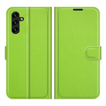 Folio Flip magnetisk stängning Litchi Texture PU-läder + inre TPU Stand plånboksfodral för Samsung Galaxy A13 5G / A04s 4G (164,7 x 76,7 x 9,1 mm)