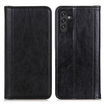 Split Läder Snygg Litchi Texture Plånbok Telefonfodral Stand Autoabsorberat magnetiskt stängande flipskal för Samsung Galaxy A13 5G / A04s 4G (164,7 x 76,7 x 9,1 mm)