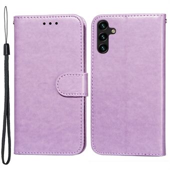 Dubbelsidig magnetisk stängning Enfärgad PU-läder Stand Flip Cover Telefonfodral med handledsrem för Samsung Galaxy A13 5G / A04s 4G (164,7 x 76,7 x 9,1 mm)