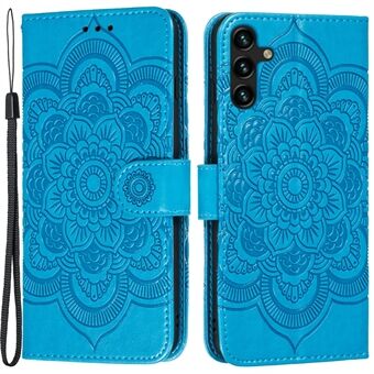 Mandala Flower Plånboksfodral Stand PU-läder Folio Flip Skyddsfodral med rem för Samsung Galaxy A13 5G / A04s 4G (164,7 x 76,7 x 9,1 mm)