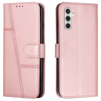 Sömmar linjer Design PU-läder Anti-fingeravtryck Telefonskydd Flip Stand Plånbok Telefon Foliofodral för Samsung Galaxy A13 5G / A04s 4G (164,7 x 76,7 x 9,1 mm)