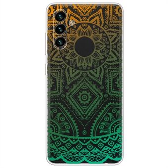 För Samsung Galaxy A13 5G / A04s 4G (164,7 x 76,7 x 9,1 mm) TPU-fodral med spetsmönsterutskrift med skyddsmönster för gradientförståelse Telefonskyddsskydd