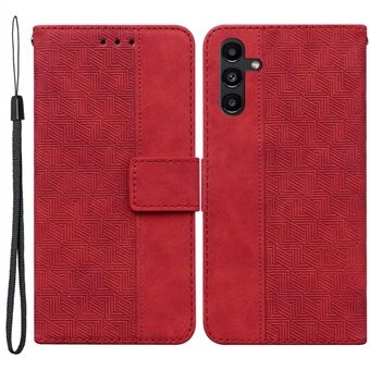 För Samsung Galaxy A13 5G / A04s 4G (164,7 x 76,7 x 9,1 mm) Geometri Imprinting PU-läder + TPU-telefonfodral Stand med handrem