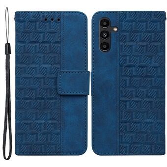 För Samsung Galaxy A13 5G / A04s 4G (164,7 x 76,7 x 9,1 mm) Geometri Imprinting PU-läder + TPU-telefonfodral Stand med handrem