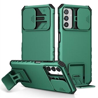 För Samsung Galaxy A13 5G Hands-free Kickstand Telefonfodral Stötsäkert Anti- Scratch PC + TPU-skal med glidande kameraskydd