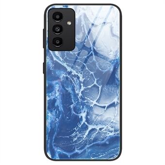 För Samsung Galaxy A13 5G Marmormönster härdat glas + PC + TPU-fodral Anti-droppskydd Telefonskal