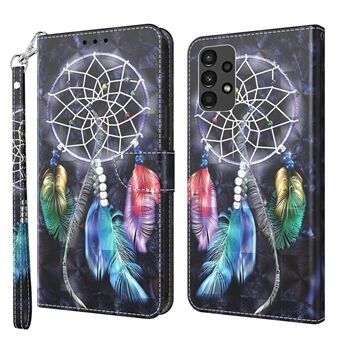 För Samsung Galaxy A13 4G / 5G / A04s 4G (164,7 x 76,7 x 9,1 mm) PU Läder Flip Case 3D Creative Pattern Printing Design Stand Plånbok Magnetfodral med rem