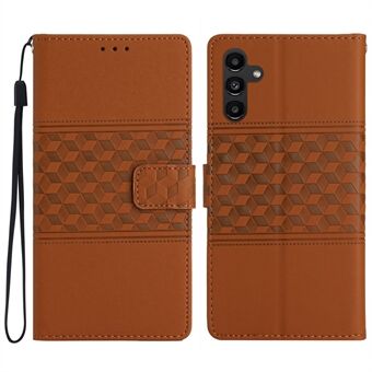 PU-läder Skin-touch Feeling Cover för Samsung Galaxy A13 5G Plånbok Retro Mönster Stand Telefonfodral med rem