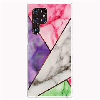 Marble Series Style B Marmormönster Anti- Scratch TPU skyddande telefonfodral för Samsung Galaxy S22 Ultra 5G