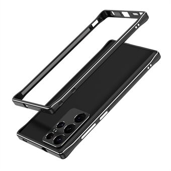 För Samsung Galaxy S22 Ultra 5G Precise Cutout Metal Bumper Case med kameralinsskydd