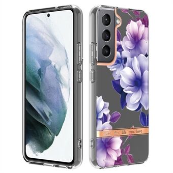 LB5 Series galvanisering IMD IML TPU Fodral Transparent Base Flower Patterns Telefonskal till Samsung Galaxy S22 5G