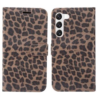 För Samsung Galaxy S22 5G Snygg Leopard Texture Läderfodral Stand Plånbok Design Telefon Skyddsfodral