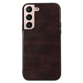 För Samsung Galaxy S22 5G Fashionabla mobilfodral Väska Crazy Horse Texture Äkta läder + Kohud Läderbeläggning PC + TPU telefonskal