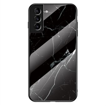 Marmormönsterdesign Mjuk TPU Bumper Frame Skin Hårt härdat glas bakstycke för Samsung Galaxy S22 5G