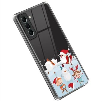 För Samsung Galaxy S22 5G julmönsterutskrift TPU-fodral Antidroppskyddande Xmas-telefonskal