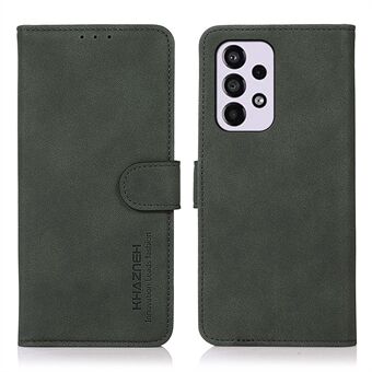 KHAZNEH Textured PU Läder Telefonplånbok Flip Cover Stand Funktion Magnetiskt skydd Foliofodral för Samsung Galaxy A33 5G