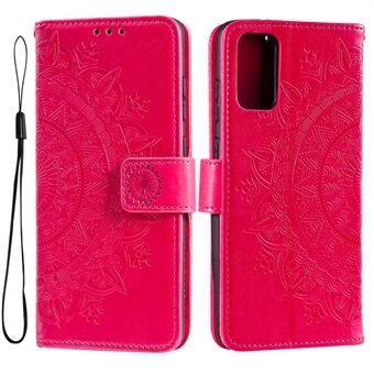 För Samsung Galaxy A33 5G Imprinted Mandala Flower PU Läder Telefonfodral Stand Design Flip Cover med rem