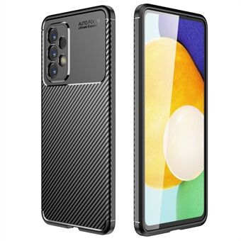 För Samsung Galaxy A33 5G Carbon Fiber Texture Mjuk TPU Bumper Stötdämpande skyddande bakfodral