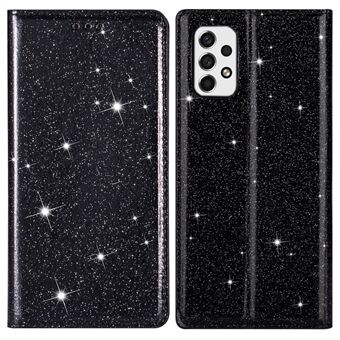 För Samsung Galaxy A33 5G Glitter Paljetter Stand Korthållare PU Läder Stötsäker Skydds Telefonfodral Skal