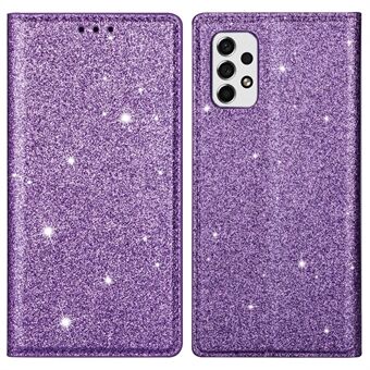 För Samsung Galaxy A33 5G Glitter Paljetter Stand Korthållare PU Läder Stötsäker Skydds Telefonfodral Skal