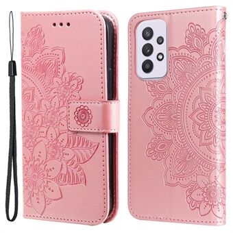 Imprinting Mandala Pattern PU Läder + TPU Stand Telefonfodral för Samsung Galaxy A33 5G