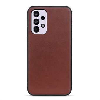 Texturerad äkta läderbeläggning Telefonfodral Fallskydd PC + TPU Hybrid Cover för Samsung Galaxy A33 5G