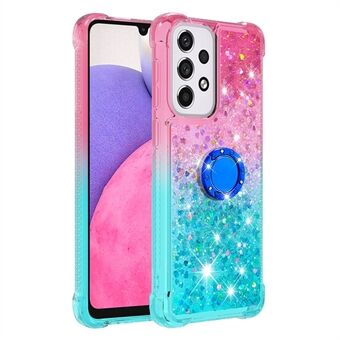 LE3-2-serien Quicksand Kickstand TPU Skyddsfodral Shell Glittrande paljetter Quicksand telefonfodral för Samsung Galaxy A33 5G