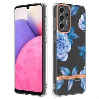 LB5-serien galvanisering IMD IML TPU-fodral Icke-gulnande Transparent Base Flower Patterns Telefonskal för Samsung Galaxy A33 5G