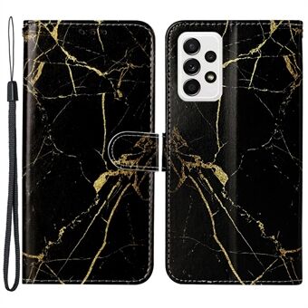 Mönsterutskrift PU-läder + TPU-magnetlås telefonfodral med hopfällbar Stand för Samsung Galaxy A33 5G