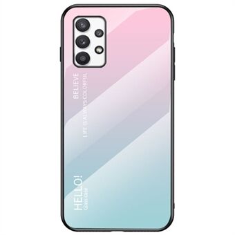 Gradient färg härdat glas + PC + TPU Stötsäkert mobilfodral skal för Samsung Galaxy A33 5G