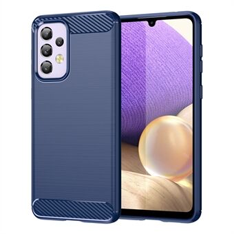 För Samsung Galaxy A33 5G Anti- Scratch Stötsäkert 1,8 mm TPU fodral Borstad yta kolfiber textur telefonskal