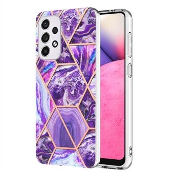 LB4-seriens marmormönsterfodral för Samsung Galaxy A33 5G, IMD galvaniskt skyddande TPU personligt telefonskal