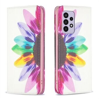 För Samsung Galaxy A33 5G Mönsterutskrift PU-läderfodral Stand Dold Magnetisk Adsorption Stötsäker Flip Wallet Telefonfodral