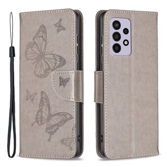 För Samsung Galaxy A33 5G Fallsäkert skydd Flera fjärilstryckta PU-läder Flip Folio Cover Stand