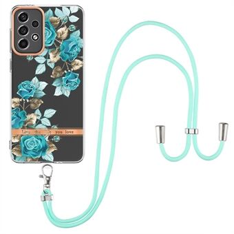 YB IMD Series Lanyard TPU-telefonfodral för Samsung Galaxy A33 5G, anti- Scratch galvaniserat IML-telefonskydd