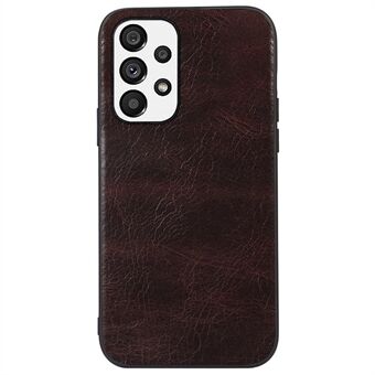 För Samsung Galaxy A33 5G Crazy Horse Texture Telefonfodral Äkta kohudsläderbeläggning Inre PC + TPU Hybrid Cover