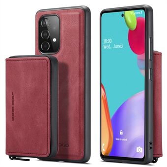 JEEHOOD för Samsung Galaxy A33 5G dragkedja Plånbok Kickstand Telefonfodral Avtagbart magnetiskt absorptionsläderbelagt TPU-fodral