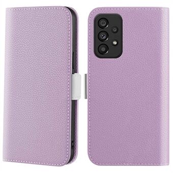 För Samsung Galaxy A33 5G All-around skydd Candy Color Stand Litchi Texture PU Läder Mobiltelefonskal