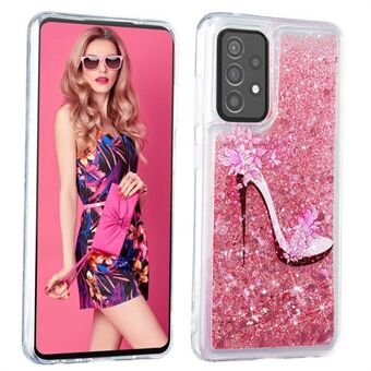 För Samsung Galaxy A33 5G Soft TPU Bling Liquid Moving Quicksand Fodral Präglingsmönster Bakstycke