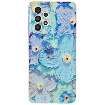 IMD Flower Pattern Telefonfodral för Samsung Galaxy A33 5G, Rhinestone Decor Epoxy TPU Anti-dropp skal